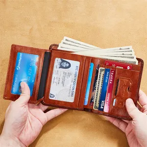 Yüksek kalite en hakiki deri erkek cüzdan lüks büyük kapasiteli tasarımcı cüzdan erkekler için