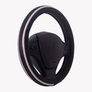 Housse de volant de luxe à double rangée de strass, accessoires intérieurs de voiture universels en cristal scintillant - Product Image 1