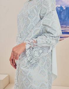 SIPO EID musulman Abaya ensemble Malaisie vêtements pour femmes 2 pièces Abaya costumes dentelle perle baju kurung gros vêtements islamiques - Product Image 6