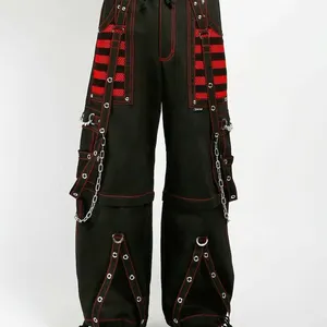 High quality Punk style rock pants Electronic Gothic pants Customization flare stacked sweat pants For Men