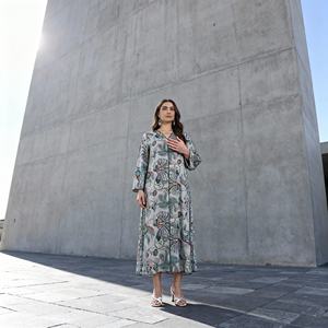 Premium Custom Elegant Print Polyester Abaya Dress for Muslim Women <b>Evening</b> Party Wholesale - Product Image 2