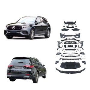 SKY 2023-2025 Kit Carrozzeria <span class=keywords><strong>Mercedes</strong></span> GLC <span class=keywords><strong>Classe</strong></span> X254 <span class=keywords><strong>AMG</strong></span> GLC63S Grigio Paraurti Anteriore e Diffusore Posteriore con Clip, Montaggio Universale, Nuovo - Product Image 1