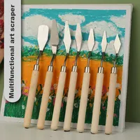 Lot de 7 spatules à peinture à l'huile, à tête plate ou pointue, en acier inoxydable, pour artistes, pour la gouache, le pigment, la peinture, le mélange et la texture, outil d'art