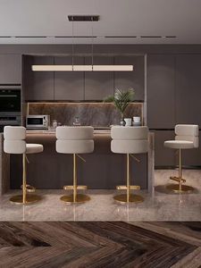 <b>Leather</b> Contemporary Design Commercial Bar <b>Stools</b> with Metal Frame-Durable & Eco-Friendly for Home Bar and <b>Kitchen</b> Use - Product Image 5