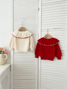 2025年秋冬ニットカーディガン乳幼児用大型ラペルスクールスタイルセーターコートニットトップ - Product Image 4