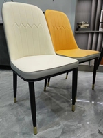 Chaises de Salle à Manger Design Minimaliste Prix Usine, Meubles de Luxe Modernes pour Hôtel et Restaurant, Chaises Nordiques en Métal et Cuir