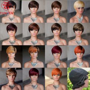 Cheveux humains vierges à 100 %, <span class=keywords><strong>coupe</strong></span> courte pixie fabriquée à la machine, couleur personnalisable, aspect naturel pour toutes les carnations et formes de visage - Product Image 1