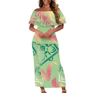 Quantité minimale de commande 2 mode femmes Club robes moulantes Samoan Puletasi livraison directe polynésien traditionnel Tribal conception Unique robe 2 pièces ensemble
