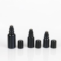 Flacon Roll-on Noir Brillant Rechargeable 5ml 10ml 15ml 20ml 30ml 50ml 100ml – Bouteille Vide en Verre Noir Brillant avec Bille Roulante et Bouchon