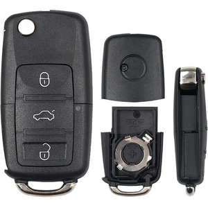 Vvdi thay thế vỏ keydiy phụ máy Shell-A01 chìa khóa Volkswagen ba nút gấp ABS đen Xe Vỏ chìa khóa - Product Image 4