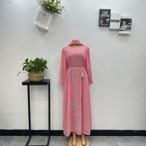 Nouvelle Robe Abaya <span class=keywords><strong>Africaine</strong></span> Modeste Grande Taille pour Femme, Broderie Perlée Ankara, Style Musulman Maxi pour Plage et Vacances 2026 - Product Image 1