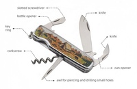 Couteau de poche pliable multifonctionnel personnalisable en acier inoxydable avec poignée imprimée en 3D et petit porte-clés