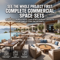 Set Meja dan Kursi Lounge Luar Ruangan Modern dari Marmer untuk Proyek Perhotelan, Furnitur Restoran Komersial Kustom J2S