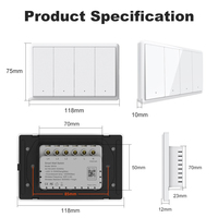 Nouvel Arrivage Interrupteur Mural Intelligent Wi-Fi Tuya Standard US, Compatible Matter, Contrôle sans Fil via APP, Panneau Manuel, 1/2/3/4 Gang