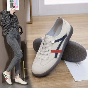 Zapatillas Deportivas de Piel Blanca para Mujer, Estilo Coreano, Suela de Gel Suave, Versátiles, Primavera - Product Image 6