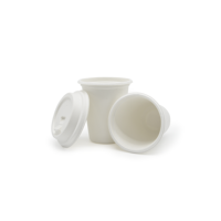 Couvre-gobelets en pulpe de bagasse de canne à sucre compostable, couvercles en bagasse biodégradables, jetables, étanches, gobelet à café de 14,5 oz