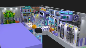 Modular Custom Commercial Indoor Playground with <b>Trampoline</b> Park Ball Pit and Climbing Wall - Product Image 2