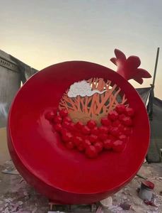 Produits de sculpture d'art en forme de grenade en acier inoxydable argenté, haut de gamme, modernes, pour jardin extérieur, personnalisables, vente chaude en usine - Product Image 6