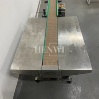 Henwi 2 mètres bande transporteuse Table de collecte plate-forme d'opération pour emballer shampooing bouteille crème pot détergent Jerrycan bouteilles