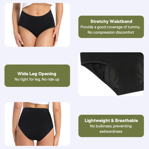 Lynmiss Womens lưới thời gian quần lót eo cao kinh nguyệt rò rỉ bằng chứng đồ lót không kiểm soát tóm tắt bảo vệ - Product Image 6