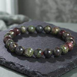Natural Stone Beaded <b>Bracelet</b> Green <b>Red</b> Round Bohemia Style Unisex Jewelry Gift - Product Image 2