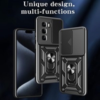 Coques de Téléphone Portable en TPU pour Infinix Note 60 50 Pro Hot 70 60 Note Edge Smart 20 Camon 50 40 Pro Spark 50 avec Anneau et Protection Coulissante de Caméra