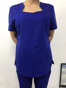 72% polyester, 20% rayonne, 8% Spandex 4 côtés extensible uniforme de gommage d'hôpital pour les femmes moderne gommage haut survêtement écologique - Product Image 2