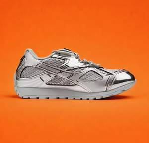 Chaussures de course décontractées basses Bottega Veneta Orbit de haute qualité, baskets rétro argentées respirantes en cuir véritable, tendance - Product Image 1