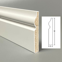 Plinthe en bois au design moderne 80*12*2440mm, vente en gros d'usine, plinthe blanche apprêtée pour la rénovation d'hôtels et d'appartements