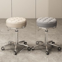 Tabouret de bar pivotant à roulettes, réglable en hauteur, base cinq branches, design minimaliste moderne, structure métallique, usage commercial, modèle 025