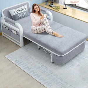 Sofá Cama Plegable Moderno de Madera, Tres Plazas, con Tapizado de Algodón Suave, para Sala de Estar, Hotel, Dormitorio, Diván Multifuncional - Product Image 4