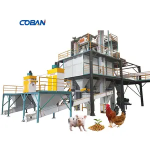 Factory price complete 10 t/h cattle chicken pig sheep feed pellet production line include crushing mixing pelletizing cooling