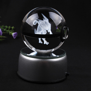 Boule en cristal <span class=keywords><strong>Greninja</strong></span> Poke gravée au laser 3D personnalisée, modèle en cristal K9 de 80 mm pour souvenir, cadeau d'affaires, poli et sculpté - Product Image 2