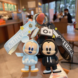 Tùy chỉnh thiết kế thời trang xe Keyring phụ kiện phim hoạt hình đáng yêu Mickey Minnie Keychain với xách tay dây đeo cổ tay schoolbag Mặt dây chuyền - Product Image 3