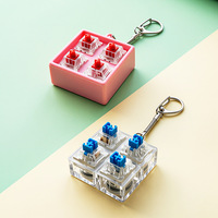 Clavier mécanique en silicone avec logo personnalisé, base de bouton 2x2 DIY, porte-clés anti-stress, testeur de commutateur, cadeau promotionnel