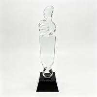 Trophée de compétition en cristal vierge Noble Wholesale avec base noire pour souvenir ou cadeau