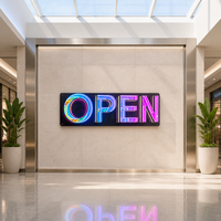 Enseigne publicitaire LED 3D à effet miroir infini, lettres lumineuses personnalisées en acrylique néon, panneau RGB, logo d'entreprise, boutique, IP65
