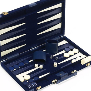 Set da <span class=keywords><strong>Backgammon</strong></span> Economico con Tavola <span class=keywords><strong>in</strong></span> <span class=keywords><strong>Legno</strong></span> Blu Scuro per Intrattenimento e Feste - Product Image 4