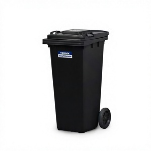 Contenedor de Basura y Reciclaje de Plástico Negro de 120L, de Alta Calidad, Ecológico, para Exteriores, con la Mejor Capacidad, en Oferta - Product Image 1