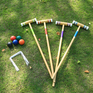 Conception de simplicité moderne fournie par l'usine Ensemble de croquet de jouets de sport pour enfants en plein air <span class=keywords><strong>Gateball</strong></span> en bois de longue durée - Product Image 1