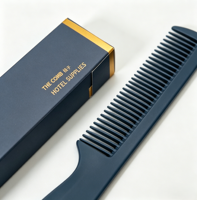 Peigne à cheveux jetable en plastique avec logo personnalisé pour hôtel, avec boîte en papier kraft pour chambre d'hôtes, spa et équipements hôteliers