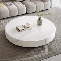 Table basse ovale de style crème moderne haut de gamme du groupe Yushi, petite configuration, marbre poli pour utilisation hôtelière