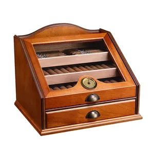木质雪茄展示架展示雪茄盒豪华大容量高品质加湿器雪茄柜