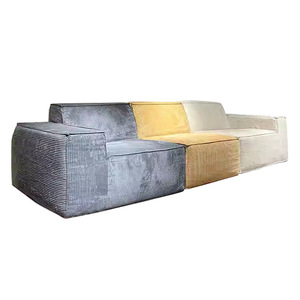 Sofá Seccional Modular Moderno en Forma de L con Tapicería de Tela, Diseño de Respaldo Holgado de Tres Plazas para Sala de Estar - Product Image 1