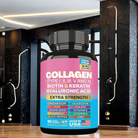 Collagène multivitaminé OEM 60 ml en gouttes liquides, marque privée, approvisionnement en vrac, fabrication sous contrat, complément alimentaire à base de plantes