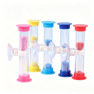 Minuteur de sable en plastique de 1/2/3/5/10 <span class=keywords><strong>minutes</strong></span>, sablier, minuteur de brosse à dents avec ventouse pour enfants - Product Image 2