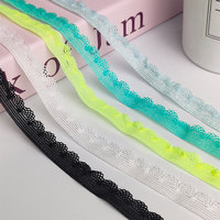 Bande élastique en dentelle festonnée de 1 cm, 5 couleurs, pour lingerie, bordure en dentelle extensible pour sous-vêtements, couture de vêtements