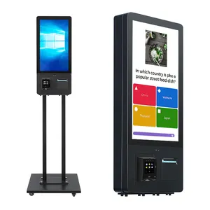 HUSHIDA OEM ODM Self Service QR Code Payment Kiosk with Camera Capacitive Touch Wifi/qr Code Paying/ Contactless Card Reader