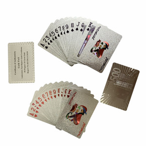 Diseño de Cartas de Juego de 500 <span class=keywords><strong>Euros</strong></span>, Cartas de Juego Personalizadas, Impermeables, de Plástico, con Lámina Plateada, para Póker - Product Image 6