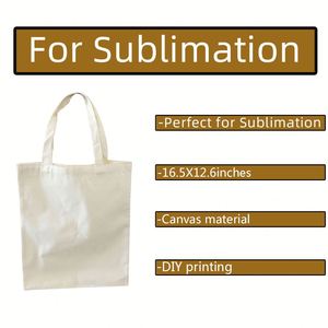 Sac fourre-tout professionnel en toile, vierge, pour cadeaux promotionnels d'affaires, forme personnalisée, motif personnalisé, sacs imprimés par transfert thermique - Product Image 3